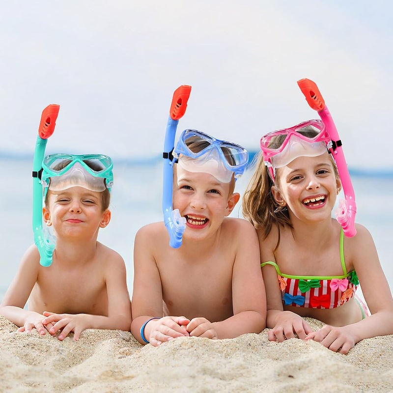 ACQCES Kids Snorkel Set Dry Top Snorkeling Gear for Kids Youth Boys Girls Junior Age 5-15,Tempered Glass Swimming Diving Mask and Snorkel Set 180 Degree Panoramic View - Image 2